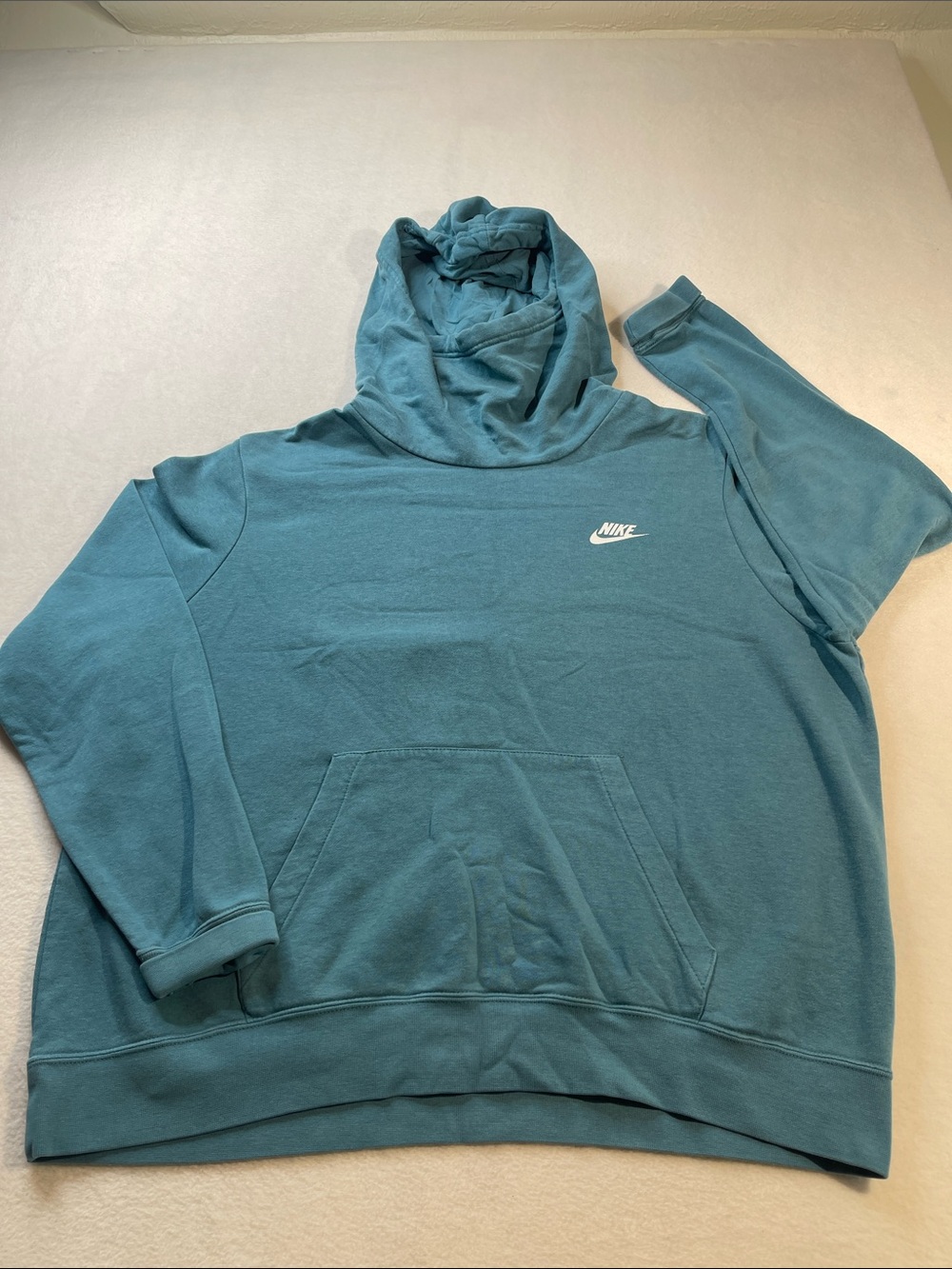 Nike Teal Pullover Hoodie with White Swoosh WOMENS SIZE XL